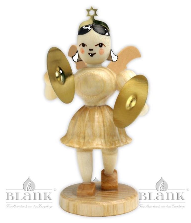 Blank Engel Figur „Faltenrock“ Mit Violoncello – Handbemalt, Sitzend, Aus Dem Erzgebirge