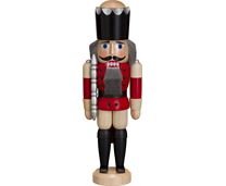 Seiffener Volkskunst Nussknacker König Esche lasiert rot, 30 cm