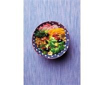 KitchenCraft Glazed Stoneware Bowl, Blue Floral, 1