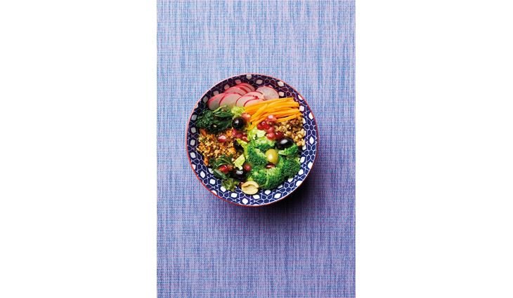 KitchenCraft Glazed Stoneware Bowl, Blue Floral, 1