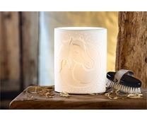 Gilde Porzellan Lampe Ellipse"Pferdekopf"