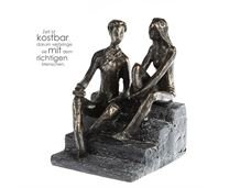 Gilde Poly Skulptur "Discussion" bronzefarben